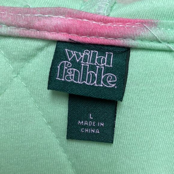 Wild Fable Quilted Floral Print Hooded Puffer Jacket Large - Picture 2 of 6